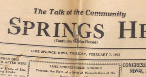 Photo of Lime Springs Herald, February 7, 1935