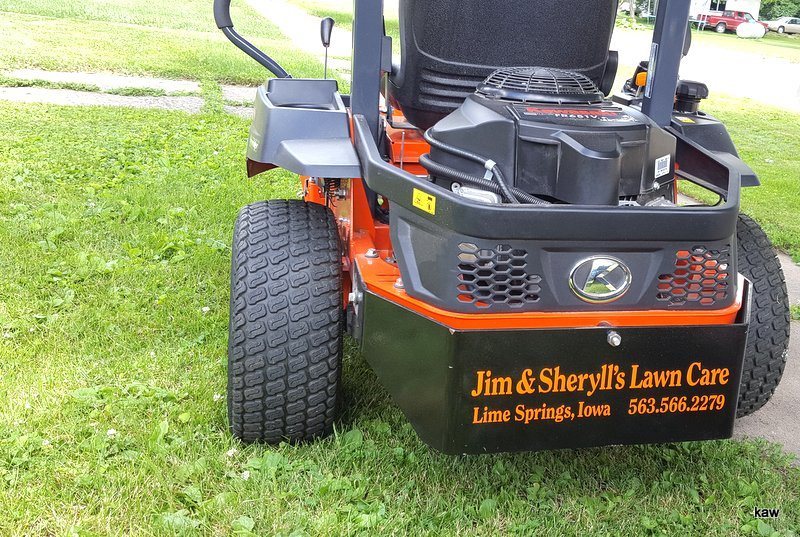 Photo of Sheryll Smith's lawn mower, seen during today's visit