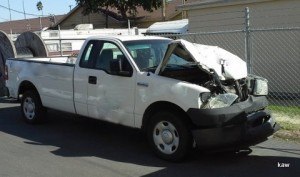 Photo of truck to be salvaged by a Rio Grande Valley business.
