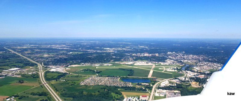 Photo of flying trip to Iowa City