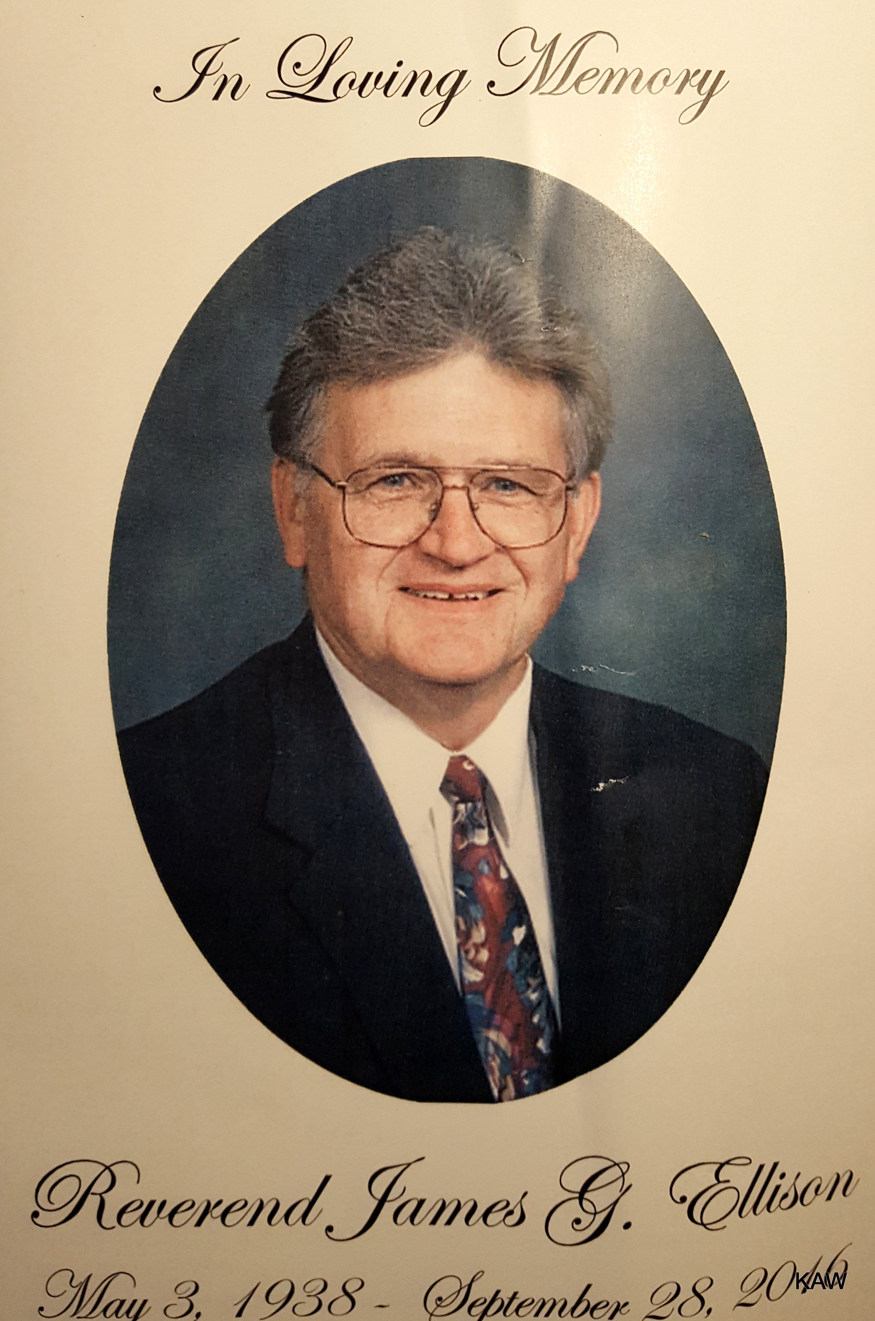 Photo of Jim Ellison funeral folder